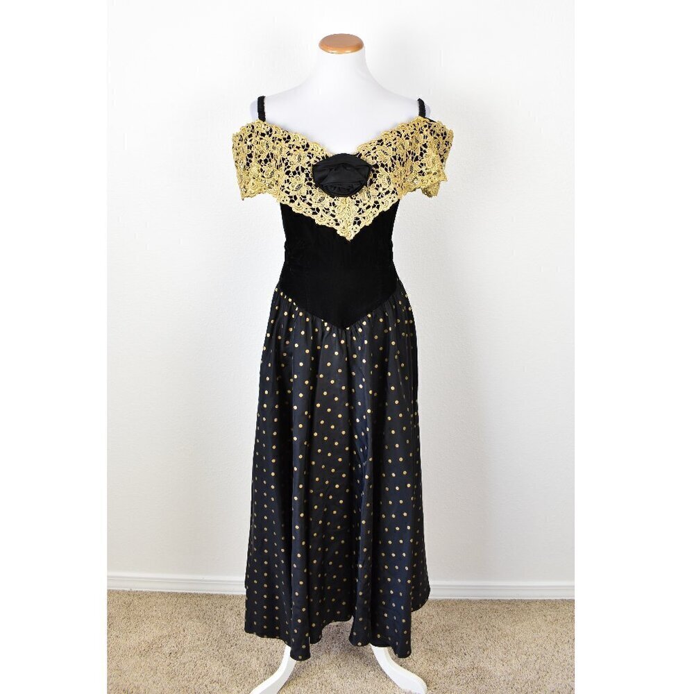 Vintage 80s Prom Party Formal Dress - 12 - Picture 1 of 10
